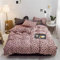 Loussiesd Bettwäsche-Set mit Leopardenmuster, für Mädchen und Damen, Baumwolle, Rosa, Bettdeckenbezug, wunderschön, weich, Doppelbettgröße, mit 2 Kissenbezügen, Reißverschluss, modern, 3-teilig
