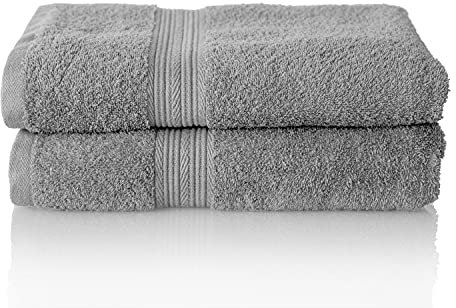 Glart Premium Frottier Handtuch Set, Frotteeserie in 6 Farben und 5 Größen, Farbe: PLATINGRAU, 2X Duschtücher 70x140 cm