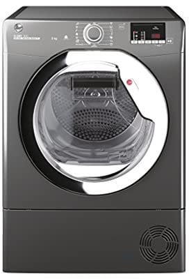 Hoover H-DRY 300 HLE H9A2TCER-80 9Kg Heatpump Tumble Dryer, Sensor Dry, Max energy saving, WIFI Connectivity, Graphite with Chrome Door