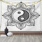 ABAKUHAUS Ying Yang Wandteppich und Tagesdecke, Mehndi Mandala Blumenkunst, aus Weiches Mikrofaser Stoff Wand Dekoration Für Schlafzimmer, 230 x 140 cm, Schwarz-Weiss
