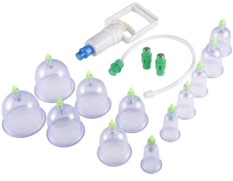 Medizinisches Schröpfen mit Akupressur - Schröpfglas gegen Verspannungen und Cellulite - Schröpfset mit Vakuumpumpe - Vakuum Massage Therapy - Cupping - Anti Aging – Hautstraffung