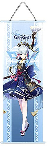 Tapisserie Wandbehang Kamisato Ayaka Bild Wandteppich Heimdekoration (70 x 30 cm, Poster)