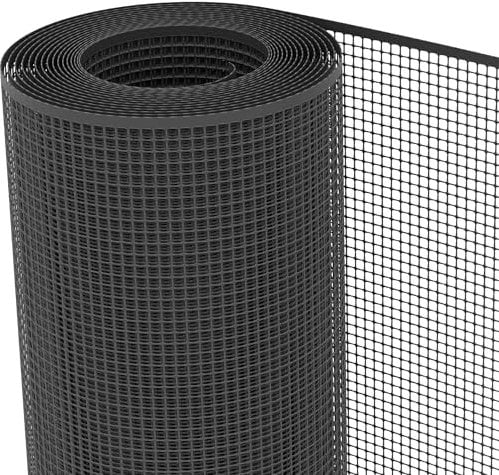 TENAX Quadra 10 Antracite 1,00 x 50 m, Rete Protettiva in Plastica per Balconi, Terrazze, Cancelli e Recinzioni