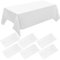 ZeriTlolen Lot de 6 nappes blanches de fête | 137,2 x 274,3 cm | Nappe en plastique blanc | Nappe jetable pour fêtes | Nappe blanche
