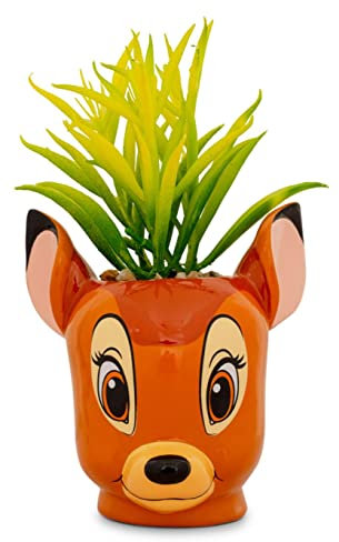 Disney Bambi - Mini maceta de cerámica de 5 pulgadas con suculentas artificiales