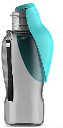 Kalimdor Dog Water Bottle, Leak Proof Portable Puppy Water Dispenser with Drinking Feeder for Pets Outdoor Walking, Hiking, Travel, Food Grade Plastic (27oz Blue)