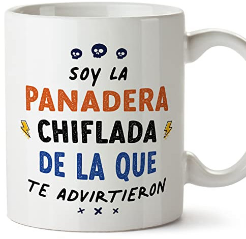 MUGFFINS Tazas para PANADERA mujer - En Español - Todos te advirtieron - 11 oz / 330 ml - Regalo original y divertido