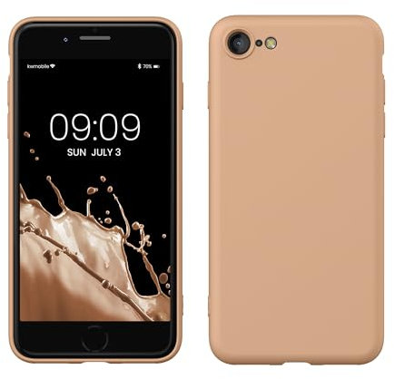 kwmobile Handyhülle für iPhone SE 2022 Hülle/iPhone SE 2020 / iPhone 8 / iPhone 7, für iPhone SE Hülle - Schutzhülle für kabelloses Laden - Case in Macchiato