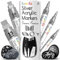 Funcils 5 Stylos de Peinture Acrylique Argent - Pack Varié - Marqueurs de Peinture à Base d'Eau pour Pierre, Céramique, Verre, Bois, Toile