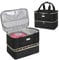 Nagellack Aufbewahrung Tasche,Doppelschichtige Nagellack Organizer für 40 Flaschen(15 ml-0.5 fl.oz) und eins LED-Nagellampe,Tragbare Nagellack Tragetasche für Nageldesign zubehör,Schwarz