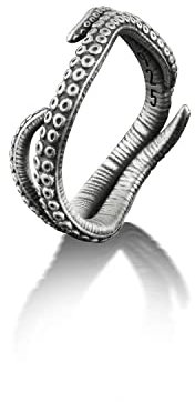 BySilverStone Jewelry Oktopus-Tentakel-Herrenring In Silber, Tintenfisch-Ring Für Die Beste Freundin, Ungewöhnlicher Kraken-Ring Für Freund, Ozean-Ring Für Männer, Meeresleben-Schmuck