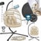 KESSER® Sillón Colgante Jungle con Estructura de Acero para Colgar sillón, cojín Grande + Soporte para Mantas, Columpio Colgante para Interior – al Aire Libre, Silla Colgante para niños y Adultos