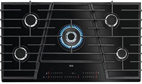 AEG TouchSure 90cm 5 Burner Gas-on-Glass Hob - Black