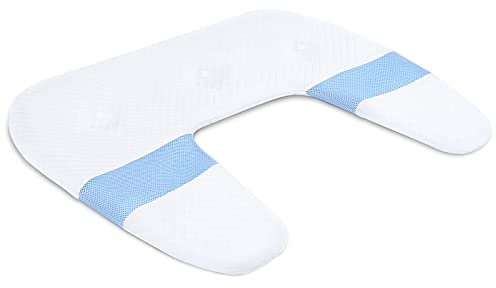 SAHEYER Kopfkissenbezug, geruchsneutraler U-förmiger Kopfkissenbezug Memory Foam Kopfkissenbezug für Engelskopfkissen Ergonomischer orthopädischer Bettkissenbezug Seitenschläfer Kopfkissenbezug, Blau