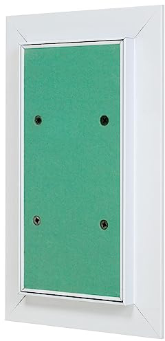 MW multi werkzeug Revisionsklappe 100 x 200 mm mit 12,5mm GK-Einlage imprägniert für Feuchtraum geeignet Aluminium-Rahmen weiß pulverbeschichtet 10 x 20 cm