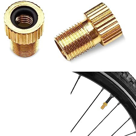 2pcs Presta to Schrader Bike Pump Valve Adaptor Converter,Bike Bicycle Pump Adapter Valve Copper Adapter,Bike Pump Adaptor with Rubber Inner Ring,Adapter for Bike Tire Inflator Air Pump Compressor