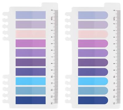 Ordinate Transparente Haftnotizen, Haftstreifen Plastik, Haftmarker, Page Marker, Klebezettel set, planner, sticky notes, Book Tabs, Lesezeichen schule (C-400 Stück Mystic Purple Collection-2 Stil)