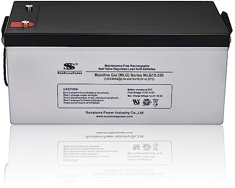 Sunstone 12V 250AH wartungsfreier Blei Akku Solarspeicher zyklenfest Gel Batterie für Solaranlagen USV Notstromversorgung