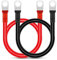 2 Stück Batteriekabel 50cm 2 AWG 35mm² Kabel Auto Batterie Kabel 12V Rote und Schwarze Batterie-Verlängerungskabel SC16-10 Kupferkabel Kupfer Stromkabel für LKW Motorrad Solar Wohnmobil Marine