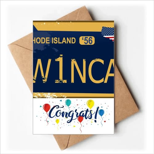 Licence Plate USA American Car Number Wedding Cards Congratulations Greeting Envelopes
