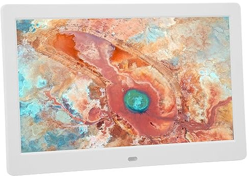 10-Zoll-Digital-Fotorahmen, 1024 X 600 HD-LCD-Bildschirm, Unterstützt WLAN, Uhr, Kalender, Benutzeroberfläche, Infrarot-Fernbedienung, Integrierter Lautsprecher für Geschenke für