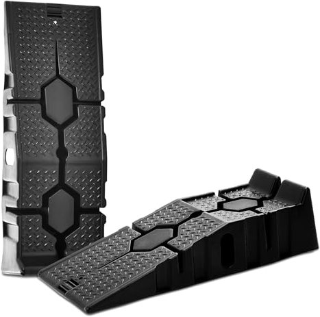 DKIEI Car Ramps, 5 Tons Heavy Duty Kerb Ramps, 2 Pieces of Portable Curb Ramp for Car, Motorhome, Automotive Lifting, 90x30x23cm, Black