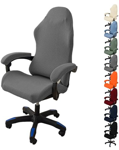 KCCRHIN Housses De Chaise De Gaming Élastique Housses De Chaise D'ordinateur De Jeu Extensible Housse De Chaise De Bureau avec Accoudoirs Housse De Bureau De Fauteuil Rotatif,D 1pcs