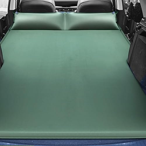 LOKORI Matratze Auto Luftbett für Skoda Karoq 2018 2019 2020 2021,Tragbar Dickere Rücksitz Kofferraum Reisen Luftkissen Reise Campingzubehör,F-Green