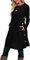Aokosor Women's Long Sleeve Tunic Dress with Pockets and Side Buttons - Size 18-20, Black