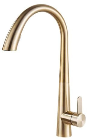 Kitchen Taps with Pull Out Spray Kitchen Mixer Tap Brushed Gold Stainless Steel Telescopic 360° Rotation Pull Out Kitchen Sink Tap-Brushed Gold