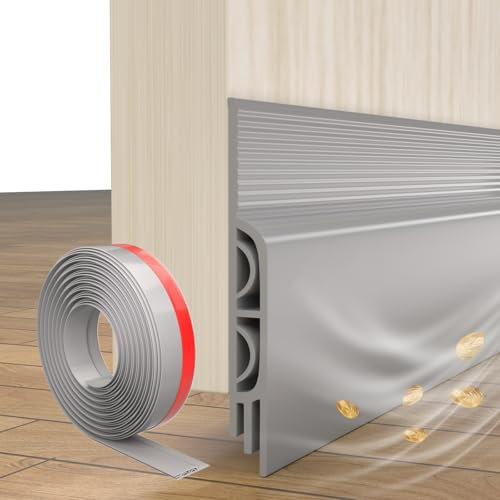 CUYSFEAD Draft Excluder for Doors,Self Adhesive Draught Excluder for Bottom of Door,Under Front Door Draft Excluder Sealing Strip,Door Draft Seal Stopper,Door Gap Draft Blocker (39 inch,Grey)