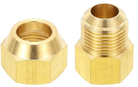 PATIKIL Raccords de Tube en Laiton, Femelle 1/2 x Mâle 5/8, Apdateur d'Accouplement à 45 Degrés avec Écrou à Bride, Raccord de Tuyau HVAC Climatisation Plomberie Gaz