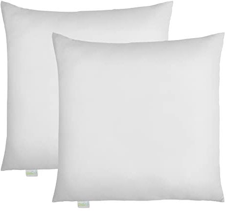Bodyprotect Ecoline Kissen 2 Stück 50 x 50 cm, 2er Set Inlet für Sofakissen Zierkissen Kopfkissen Doppelpack, 100% Mikrofaser, waschbar, weiß
