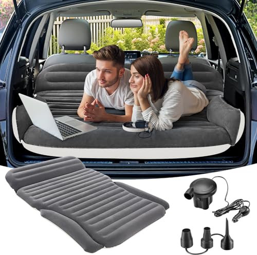 Aufblasbare SUV-Luftmatratze für Auto, LKW und Camping – tragbares, Dickes Autobett für unterwegs, inkl. 2 Kissen und elektrischer Pumpe