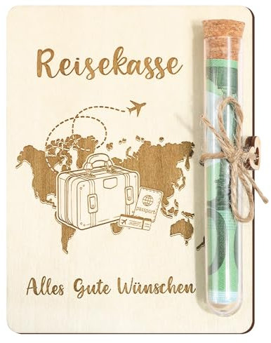 BOFUNX Geldgeschenk Verpackung für Reise und Urlaub Geldgeschenk Reise Geburtstag Hochzeit Geschenkidee mit Reagenzgläser Lustige Reisekasse Geschenk für Damen Herren