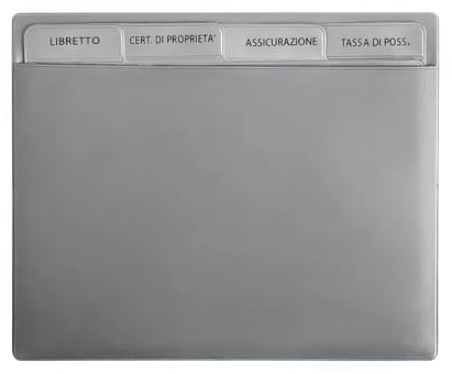 Porta Documenti Auto e Moto, Porta Libretto Auto – Organizza tutto in Modo Elegante e Funzionale per Veicoli con Porta Documenti A5, Borsa e Busta Portadocumenti. (Grigio)