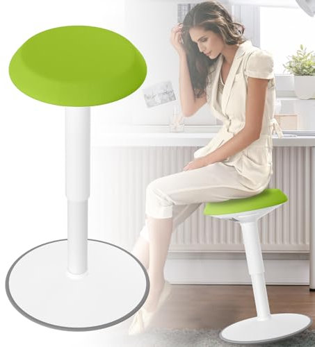 UISEBRT Hocker Ergonomischer,Sitzhocker Höhenverstellbar 43-61 cm, Stehhocker Anti-Rutsch,für Wohnzimmer,Schlafzimmer,Büro,Grün,Rund