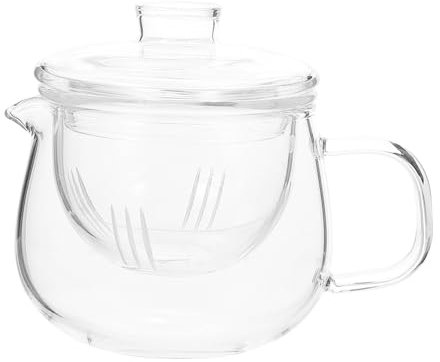 VINTORKY Transparente Glasteekanne Aus Hitzebeständigem Material Loser Teezubereiter Für Teebeutel Und Losen Tee Teeservice Für Erwachsene Einfach Zu Reinigen Und Pflegen