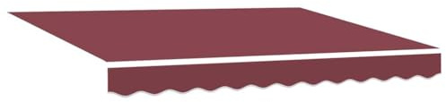 vidaXL Markisen-Ersatzstoff Bordeauxrot 250 x 200 cm Segeltuch, Balkonmarkise, wasserabweisend, UV-Schutz, ausziehbarer Sonnenschutz, Outdoor-Wagen, Platz für Ersatz-Campus
