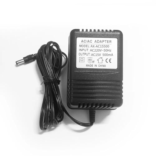 aixi-SHS Adaptateur CA/CA Sortie AC 15V, transformateur 230Vac à 15Vac EU Adaptateur Secteur (500, mA)