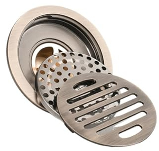 Drain Hair Catcher 1 Piece 10cm Floor Drain 10x10cm Round Brass Antique Brushed Shower Drain for Bathtub Drain