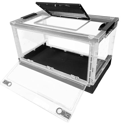 Harilla Reptilien-Zuchtbox, Reptilien-Terrarium, belüfteter Schildkröten-Transportbehälter, Brutkasten für, Vogelspinnen, kleine Haustiere