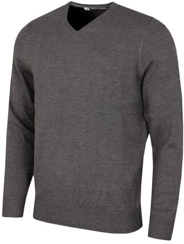 Calvin Klein Mens V-Neck Soft Cotton Sweater - Slate Marl - XXL