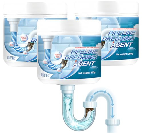 Abflussreiniger Schaum Extra Stark, 2026 Neuest Rohrreiniger, Multifunktionales, Leistungsstarkes Abflussreinigerpulver Gegen Verstopfungen, Drain Cleaner für Küche Badezimmer WC Dusche (260g, 3)