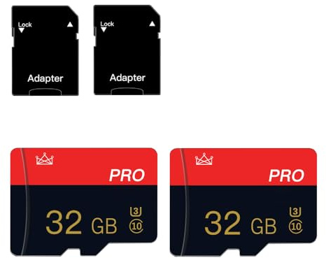 2 Pack 32GB Micro Memory Card Class 10 TF Card with Adapter