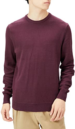 Amazon Essentials Men's Crewneck Sweater (Available in Big & Tall), Burgundy, Medium