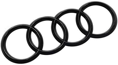 Audi 8V0853742BT94 Zeichen Ringe Black Edition Emblem Blackline Logo schwarz (18.8 x 6.6 cm)