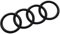 Audi 8V0853742BT94 Zeichen Ringe Black Edition Emblem Blackline Logo schwarz (18.8 x 6.6 cm)