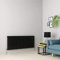 Warmehaus Radiateur horizontal à colonne ovale à panneau plat simple noir 600 x 1417 mm – Chauffage central moderne et peu encombrant – Parfait pour salle de bain, cuisine, couloir, salon