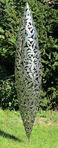 Casa Padrino Designer Edelstahl Garten Skulptur Zapfen Kegel Silber Ø 40 x H. 200 cm - Handgefertigte Gartenfigur - Luxus Garten Dekoration